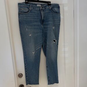 Good American Distressed Blue Jeans
